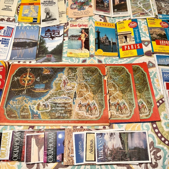 Huge Vtg Lot 71 Gas Oil Tourist Maps Guides Brochures US International 50s 60s - Picture 6 of 11